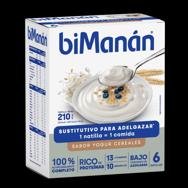 biManán Crema Sustitutiva Yogur con Cereales 6 unidades